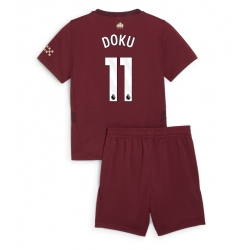 Manchester City Jeremy Doku #11 3rd trikot Kinder 2024-25 Kurzarm (+ kurze hosen)