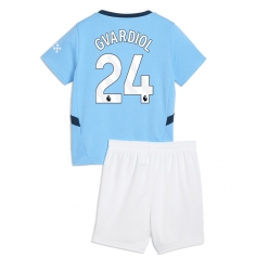 Manchester City Josko Gvardiol #24 Heimtrikot Kinder 2024-25 Kurzarm (+ kurze hosen)