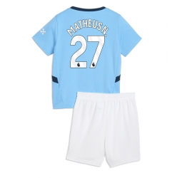 Manchester City Matheus Nunes #27 Heimtrikot Kinder 2024-25 Kurzarm (+ kurze hosen)