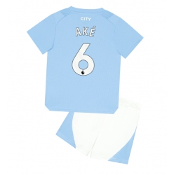 Manchester City Nathan Ake #6 Heimtrikot Kinder 2023-24 Kurzarm (+ kurze hosen)