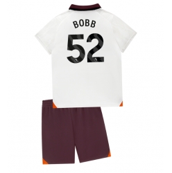 Manchester City Oscar Bobb #52 Auswärtstrikot Kinder 2023-24 Kurzarm (+ kurze hosen)