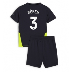 Manchester City Ruben Dias #3 Auswärtstrikot Kinder 2024-25 Kurzarm (+ kurze hosen)