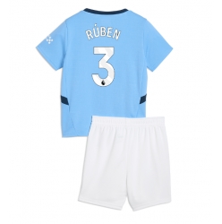 Manchester City Ruben Dias #3 Heimtrikot Kinder 2024-25 Kurzarm (+ kurze hosen)