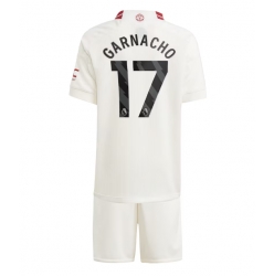 Manchester United Alejandro Garnacho #17 3rd trikot Kinder 2023-24 Kurzarm (+ kurze hosen)