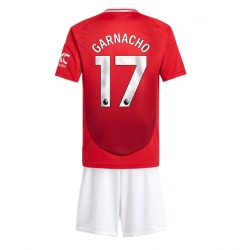 Manchester United Alejandro Garnacho #17 Heimtrikot Kinder 2024-25 Kurzarm (+ kurze hosen)