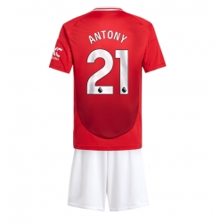 Manchester United Antony #21 Heimtrikot Kinder 2024-25 Kurzarm (+ kurze hosen)