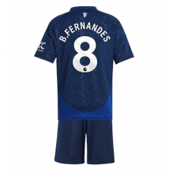 Manchester United Bruno Fernandes #8 Auswärtstrikot Kinder 2024-25 Kurzarm (+ kurze hosen)