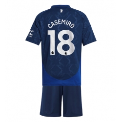 Manchester United Casemiro #18 Auswärtstrikot Kinder 2024-25 Kurzarm (+ kurze hosen)