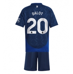 Manchester United Diogo Dalot #20 Auswärtstrikot Kinder 2024-25 Kurzarm (+ kurze hosen)