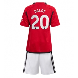 Manchester United Diogo Dalot #20 Heimtrikot Kinder 2023-24 Kurzarm (+ kurze hosen)