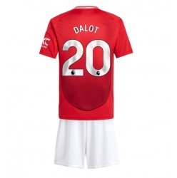 Manchester United Diogo Dalot #20 Heimtrikot Kinder 2024-25 Kurzarm (+ kurze hosen)