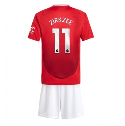 Manchester United Joshua Zirkzee #11 Heimtrikot Kinder 2024-25 Kurzarm (+ kurze hosen)