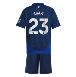 Manchester United Luke Shaw #23 Auswärtstrikot Kinder 2024-25 Kurzarm (+ kurze hosen)