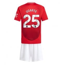 Manchester United Manuel Ugarte #25 Heimtrikot Kinder 2024-25 Kurzarm (+ kurze hosen)