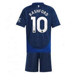 Manchester United Marcus Rashford #10 Auswärtstrikot Kinder 2024-25 Kurzarm (+ kurze hosen)