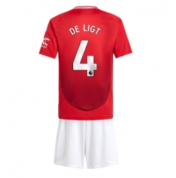 Manchester United Matthijs de Ligt #4 Heimtrikot Kinder 2024-25 Kurzarm (+ kurze hosen)