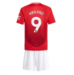 Manchester United Rasmus Hojlund #9 Heimtrikot Kinder 2024-25 Kurzarm (+ kurze hosen)