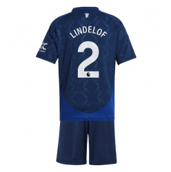 Manchester United Victor Lindelof #2 Auswärtstrikot Kinder 2024-25 Kurzarm (+ kurze hosen)