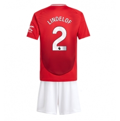 Manchester United Victor Lindelof #2 Heimtrikot Kinder 2024-25 Kurzarm (+ kurze hosen)