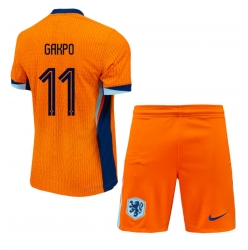 Niederlande Cody Gakpo #11 Heimtrikot Kinder EM 2024 Kurzarm (+ kurze hosen)