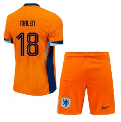 Niederlande Donyell Malen #18 Heimtrikot Kinder EM 2024 Kurzarm (+ kurze hosen)