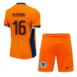 Niederlande Joey Veerman #16 Heimtrikot Kinder EM 2024 Kurzarm (+ kurze hosen)