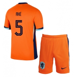 Niederlande Nathan Ake #5 Heimtrikot Kinder EM 2024 Kurzarm (+ kurze hosen)