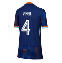 Niederlande Virgil van Dijk #4 Auswärtstrikot Frauen EM 2024 Kurzarm