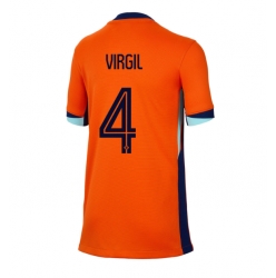 Niederlande Virgil van Dijk #4 Heimtrikot Frauen EM 2024 Kurzarm