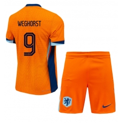 Niederlande Wout Weghorst #9 Heimtrikot Kinder EM 2024 Kurzarm (+ kurze hosen)