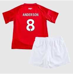 Nottingham Forest Elliot Anderson #8 Heimtrikot Kinder 2024-25 Kurzarm (+ kurze hosen)