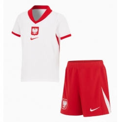 Polen Heimtrikot Kinder EM 2024 Kurzarm (+ kurze hosen)