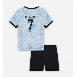Portugal Cristiano Ronaldo #7 Auswärtstrikot Kinder EM 2024 Kurzarm (+ kurze hosen)