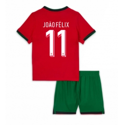 Portugal Joao Felix #11 Heimtrikot Kinder EM 2024 Kurzarm (+ kurze hosen)