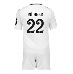 Real Madrid Antonio Rudiger #22 Heimtrikot Kinder 2024-25 Kurzarm (+ kurze hosen)