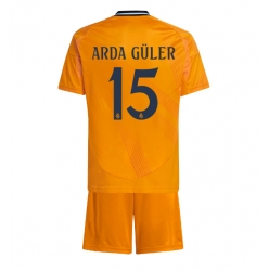 Real Madrid Arda Guler #15 Auswärtstrikot Kinder 2024-25 Kurzarm (+ kurze hosen)