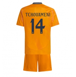 Real Madrid Aurelien Tchouameni #14 Auswärtstrikot Kinder 2024-25 Kurzarm (+ kurze hosen)