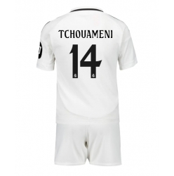 Real Madrid Aurelien Tchouameni #14 Heimtrikot Kinder 2024-25 Kurzarm (+ kurze hosen)