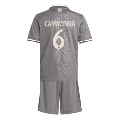 Real Madrid Eduardo Camavinga #6 3rd trikot Kinder 2024-25 Kurzarm (+ kurze hosen)