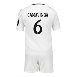 Real Madrid Eduardo Camavinga #6 Heimtrikot Kinder 2024-25 Kurzarm (+ kurze hosen)