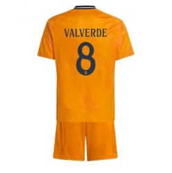 Real Madrid Federico Valverde #8 Auswärtstrikot Kinder 2024-25 Kurzarm (+ kurze hosen)