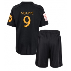 Real Madrid Kylian Mbappe #9 3rd trikot Kinder 2023-24 Kurzarm (+ kurze hosen)