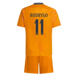 Real Madrid Rodrygo Goes #11 Auswärtstrikot Kinder 2024-25 Kurzarm (+ kurze hosen)