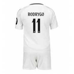 Real Madrid Rodrygo Goes #11 Heimtrikot Kinder 2024-25 Kurzarm (+ kurze hosen)