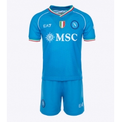 SSC Napoli Heimtrikot Kinder 2023-24 Kurzarm (+ kurze hosen)