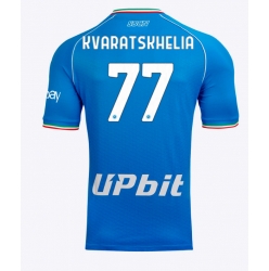 SSC Napoli Khvicha Kvaratskhelia #77 Heimtrikot 2023-24 Kurzarm