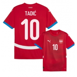 Serbien Dusan Tadic #10 Heimtrikot EM 2024 Kurzarm