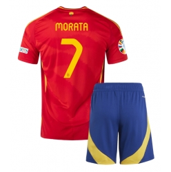 Spanien Alvaro Morata #7 Heimtrikot Kinder EM 2024 Kurzarm (+ kurze hosen)