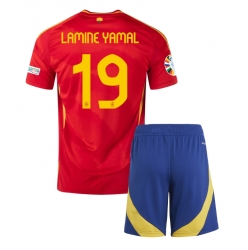 Spanien Lamine Yamal #19 Heimtrikot Kinder EM 2024 Kurzarm (+ kurze hosen)