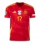 Spanien Nico Williams #17 Heimtrikot EM 2024 Kurzarm